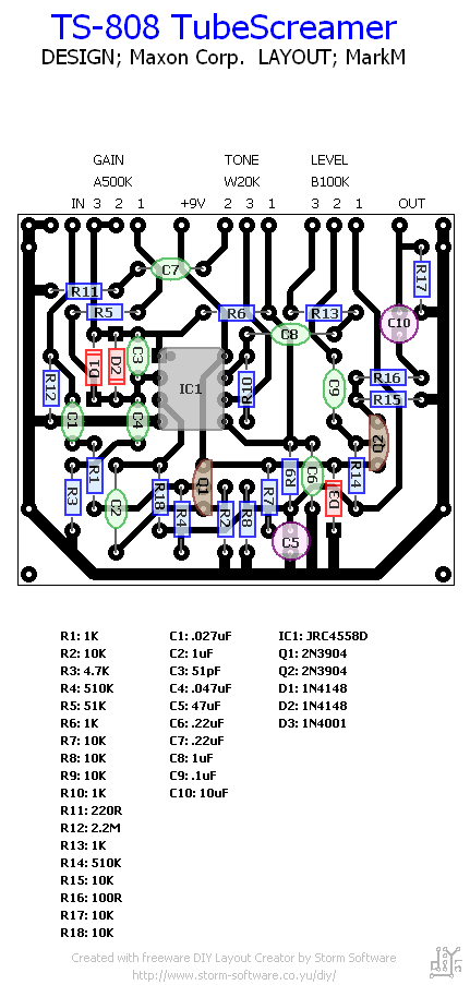 схема tube screamer 808